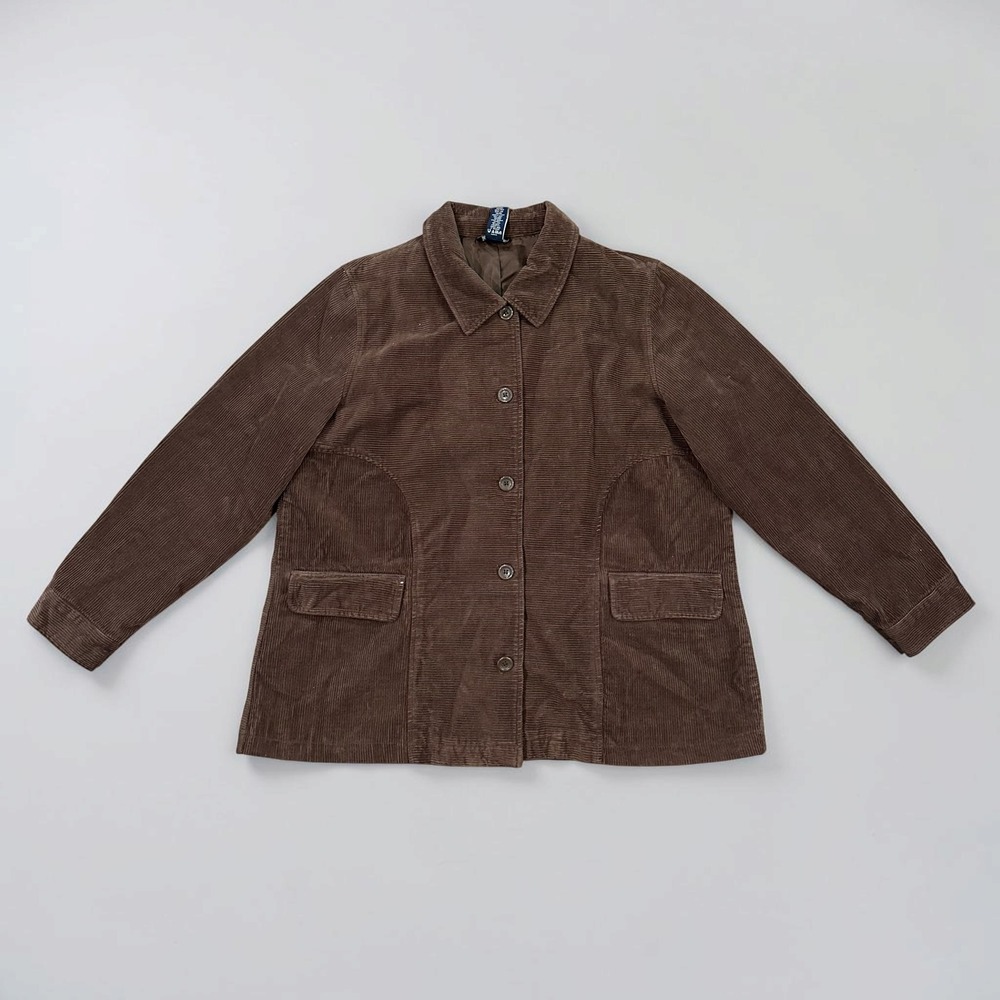 Denim & Co Vintage Brown Corduroy Button Jacket Barn Chore Coat Cabincore 1X